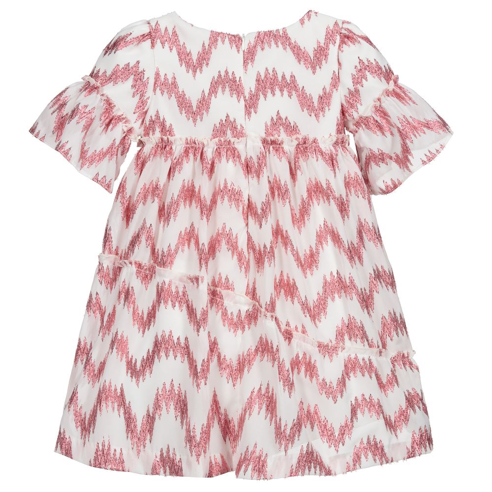 Irpa-White & Pink Chiffon Dress | Childrensalon Outlet