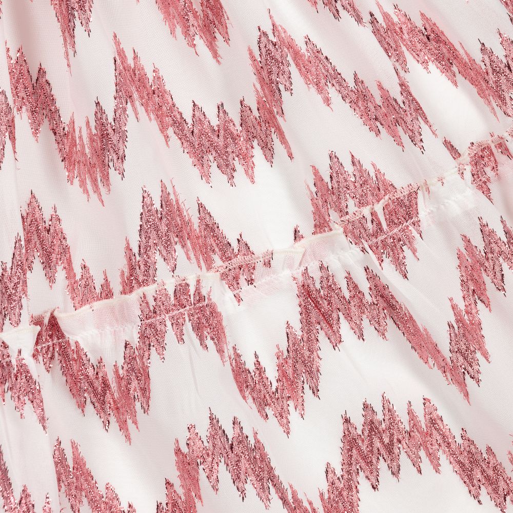 Irpa-White & Pink Chiffon Dress | Childrensalon Outlet