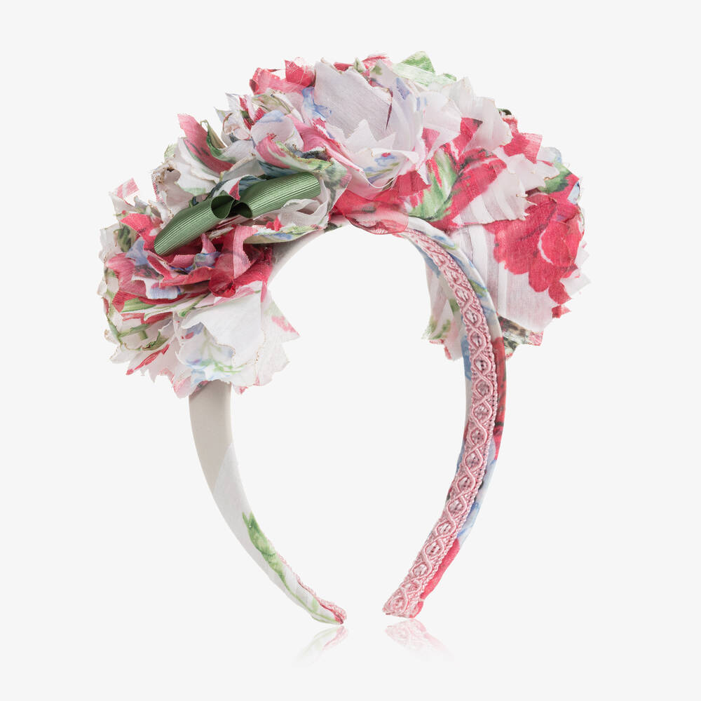 Irpa - Бело-розовый ободок с цветами | Childrensalon