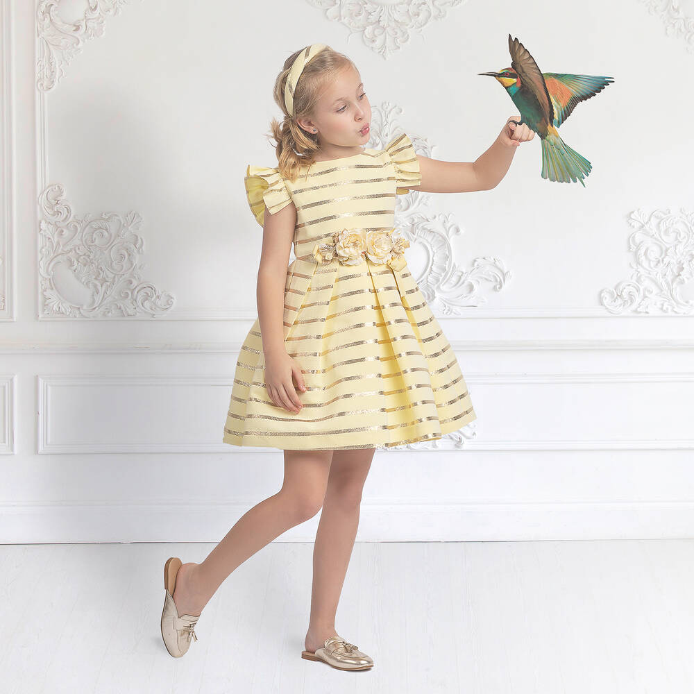 Irpa-Yellow & Gold Dress | Childrensalon Outlet