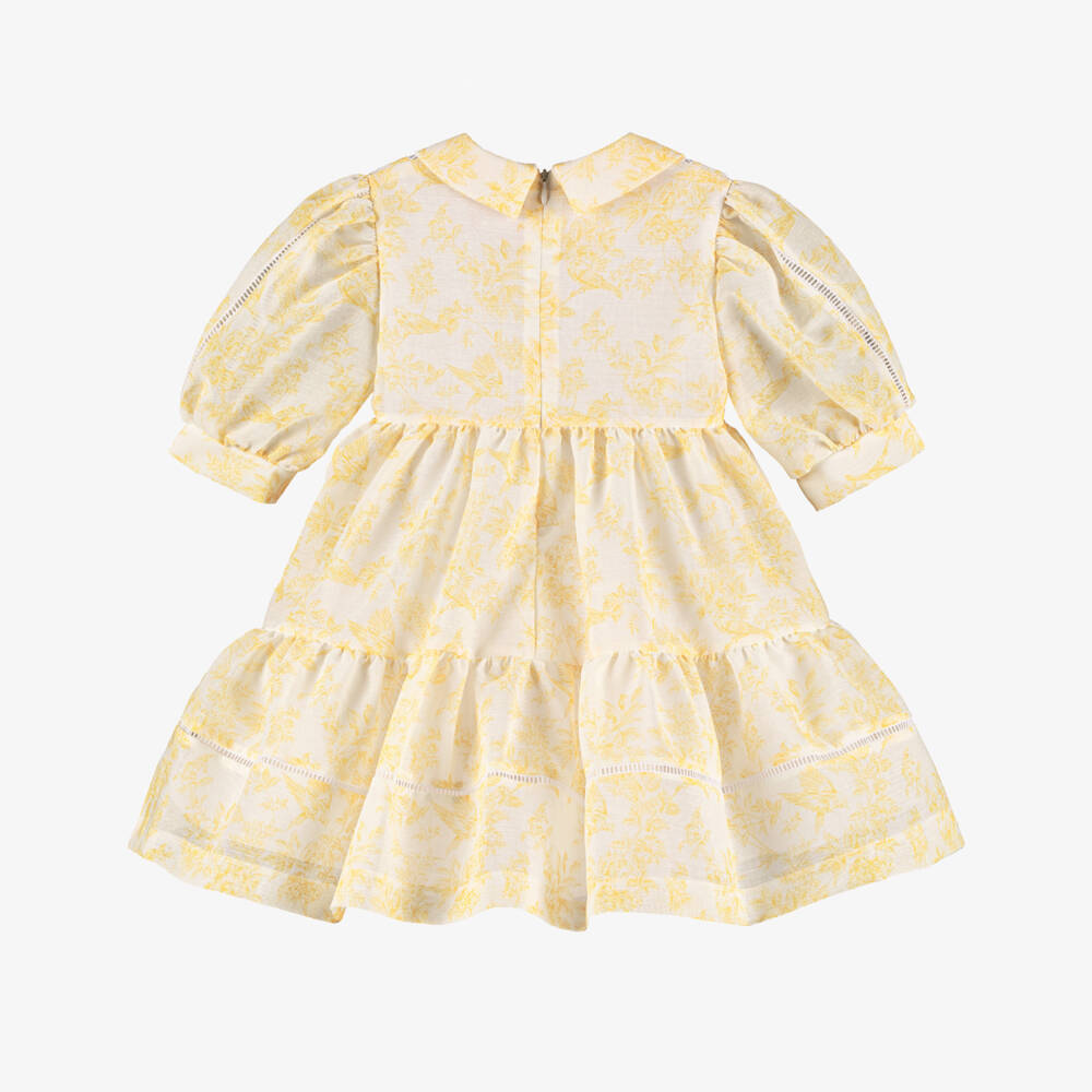 Irpa-فستان بناتي بنقشة توال صفراء | Childrensalon Outlet