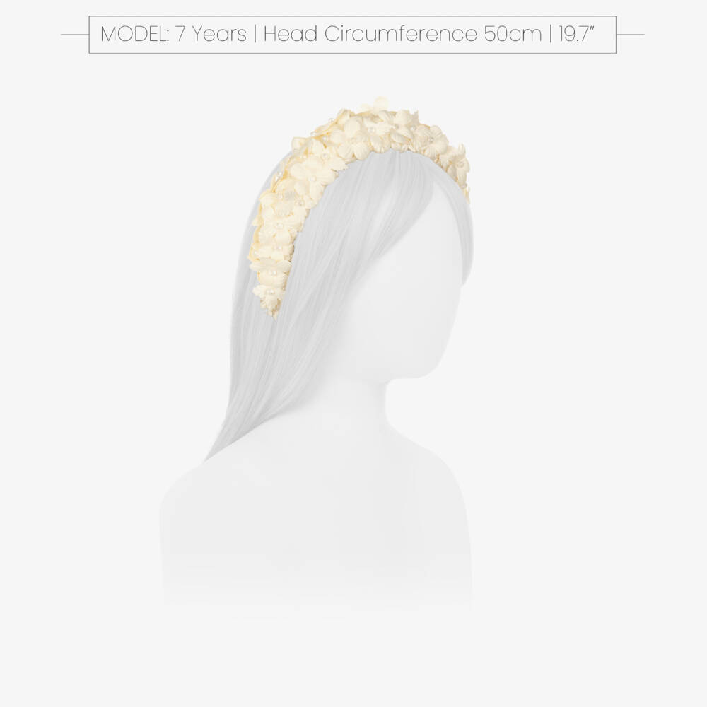 Sienna Likes To Party-Ivory Beaded Flower Hairband | Childrensalon Outlet