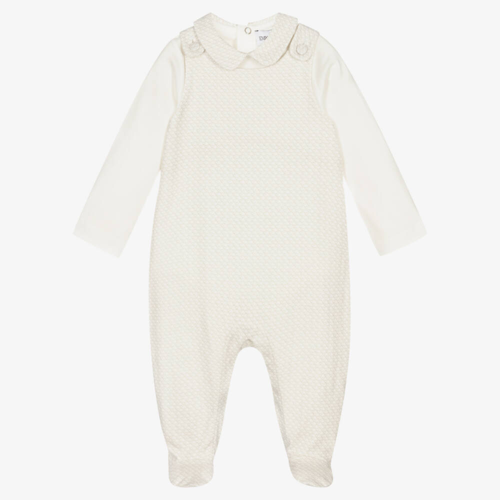 Emporio Armani-Ivory & Beige Babysuit Gift Set | Childrensalon Outlet