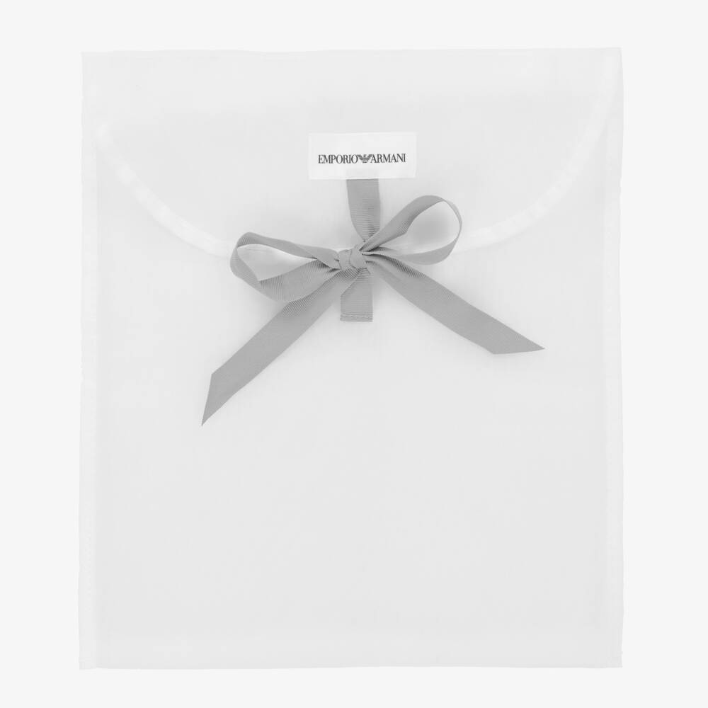Emporio Armani-Ivory & Blue Babysuit Gift Set | Childrensalon Outlet