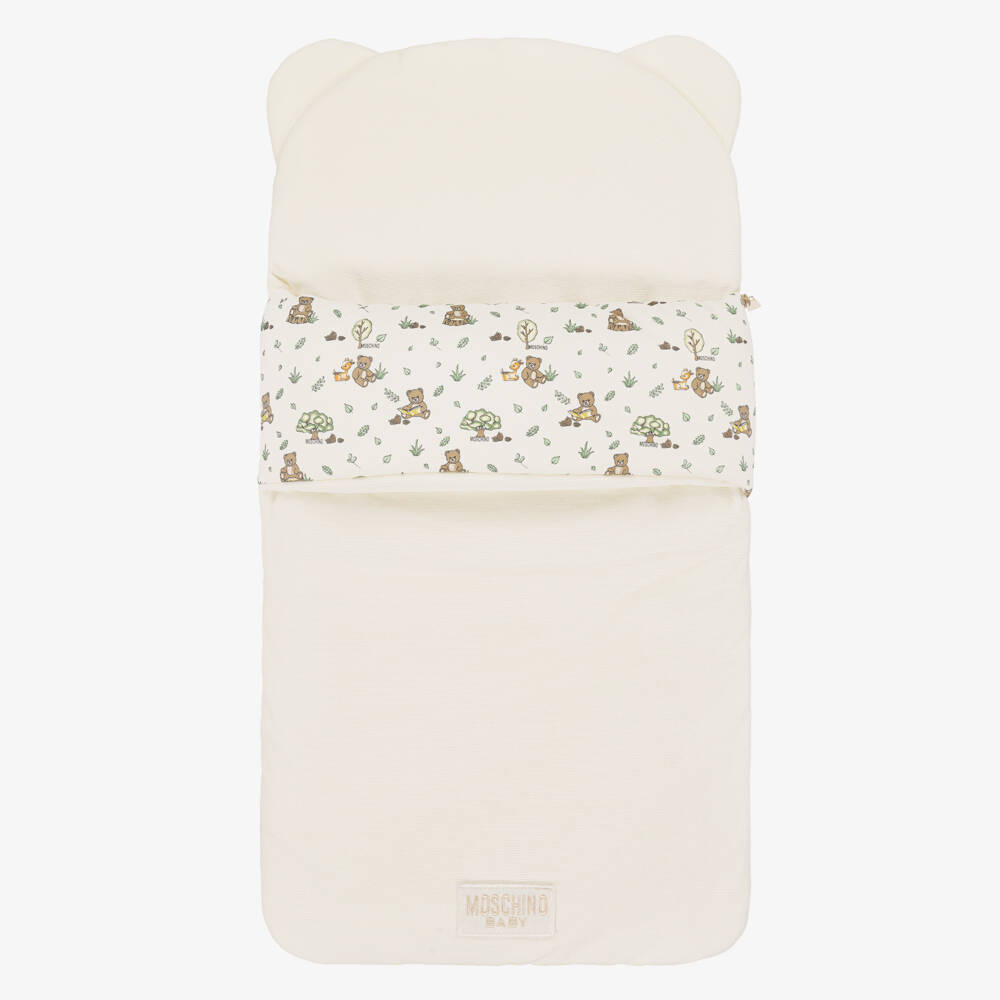Moschino-Ivory Corduroy Nest with Forest Themed Print (80cm) | Childrensalon Outlet