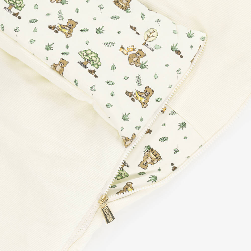 Moschino-Ivory Corduroy Nest with Forest Themed Print (80cm) | Childrensalon Outlet