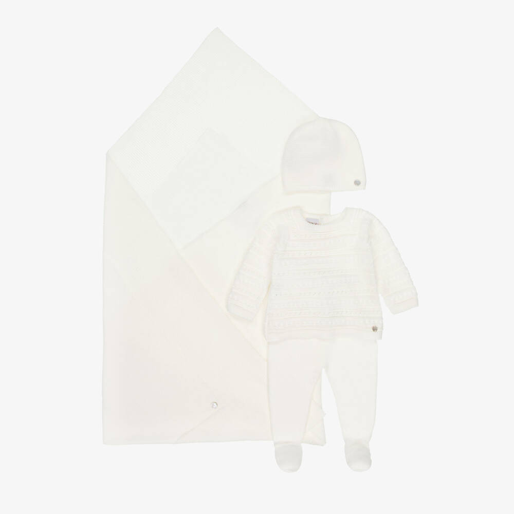PAZ Rodríguez-Кремовый вязаный комплект для малышей | Childrensalon Outlet