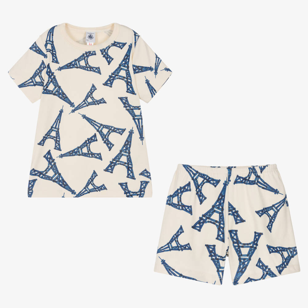 Petit Bateau-Ivory Cotton Eiffel Tower Pyjamas | Childrensalon Outlet