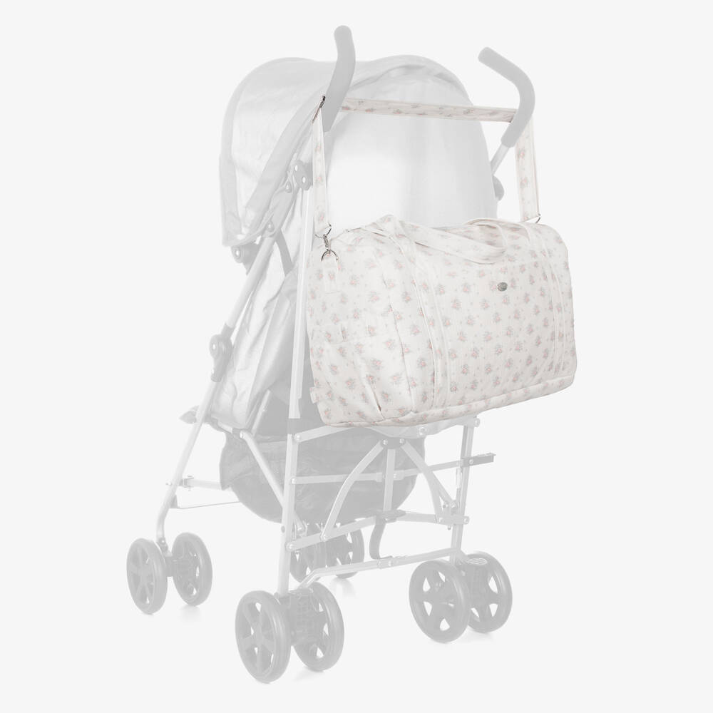PAZ Rodríguez-Ivory Cotton Floral Weekend Changing Bag (40cm) | Childrensalon Outlet