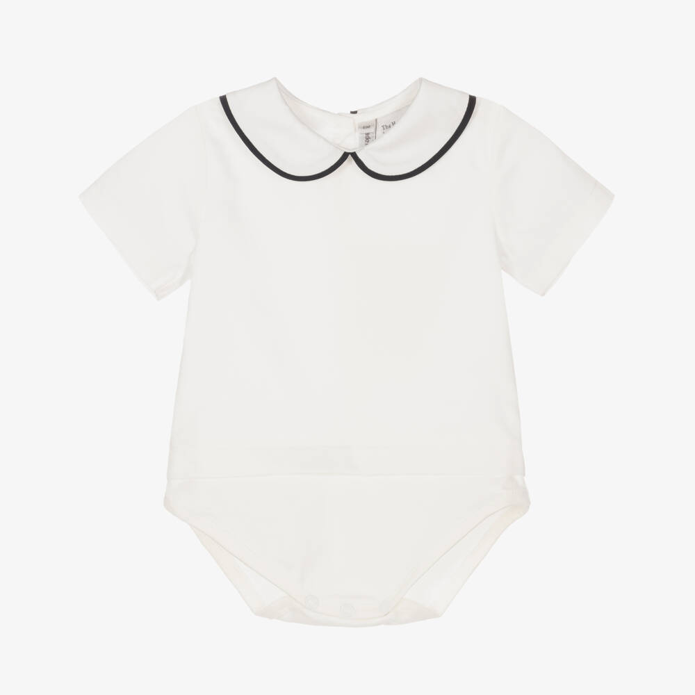 Rachel Riley-Ivory Cotton Short-Sleeved Bodysuit | Childrensalon Outlet