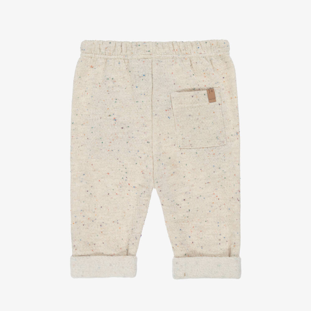 1 + in the family-Ivory Flecked Fleecy Jersey Trousers | Childrensalon Outlet