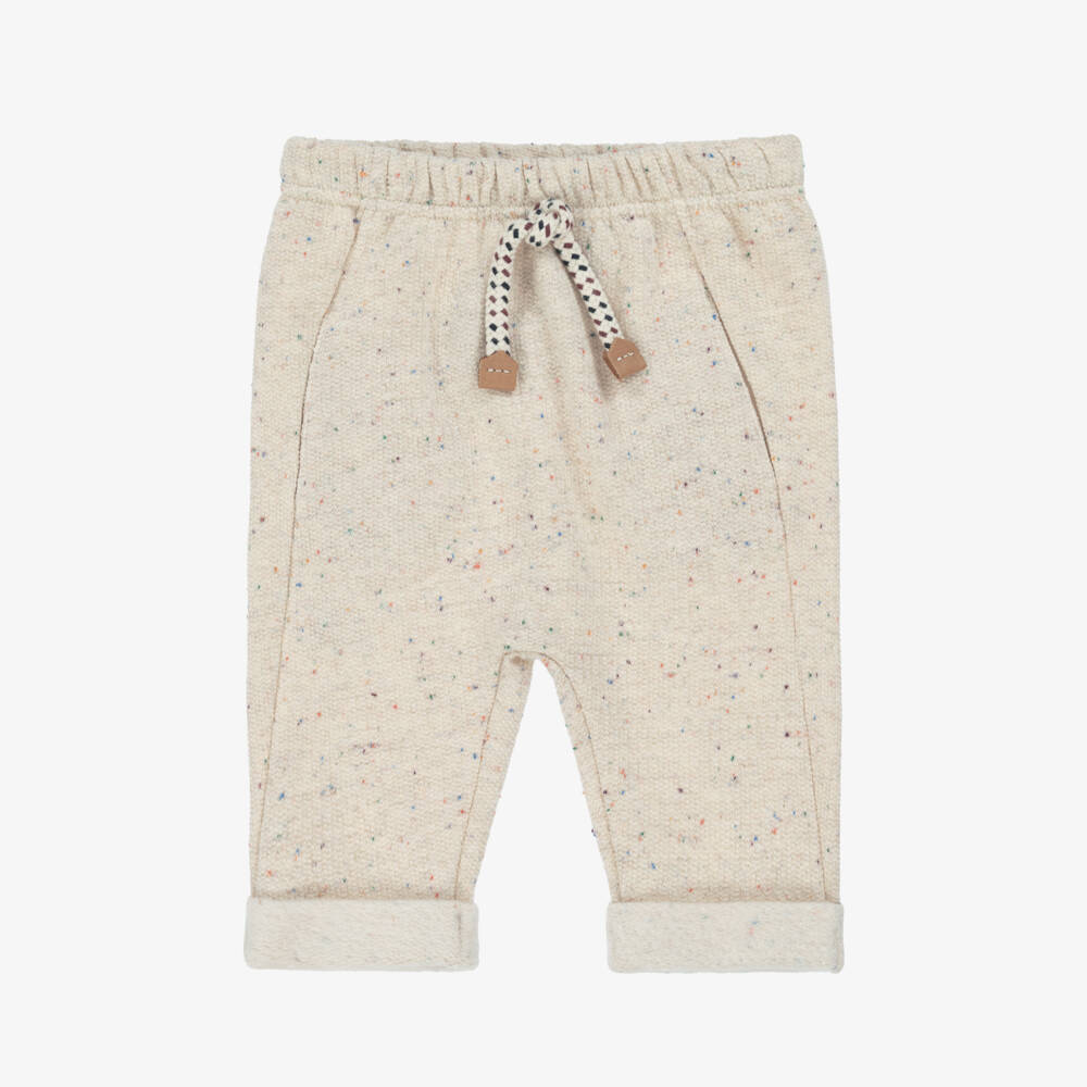 1 + in the family-Ivory Flecked Fleecy Jersey Trousers | Childrensalon Outlet