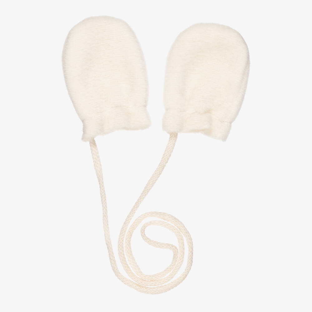 1 + in the family-Ivory Fleece Baby Hat & Mittens Set | Childrensalon Outlet