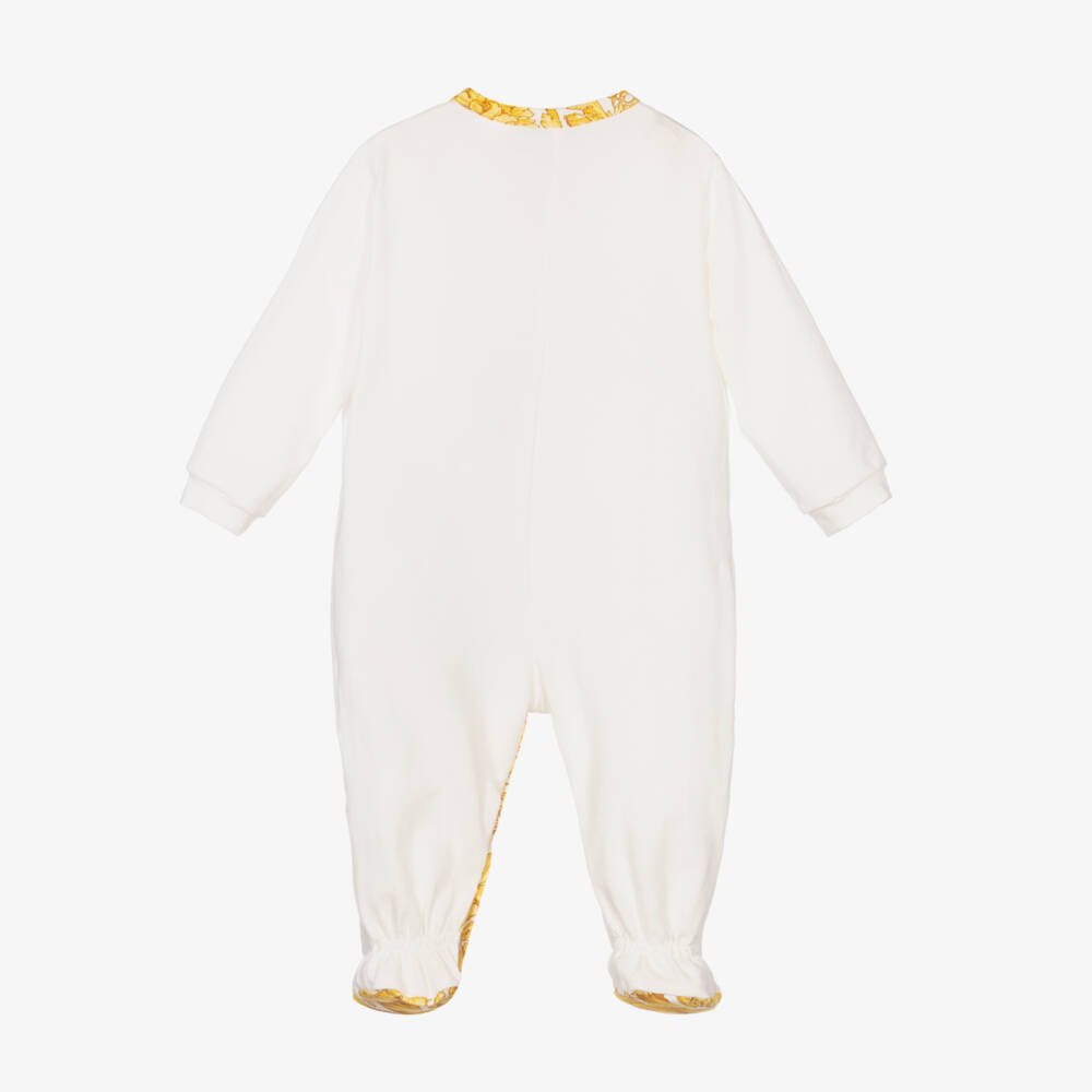 Versace-Ivory & Gold Babygrow | Childrensalon Outlet