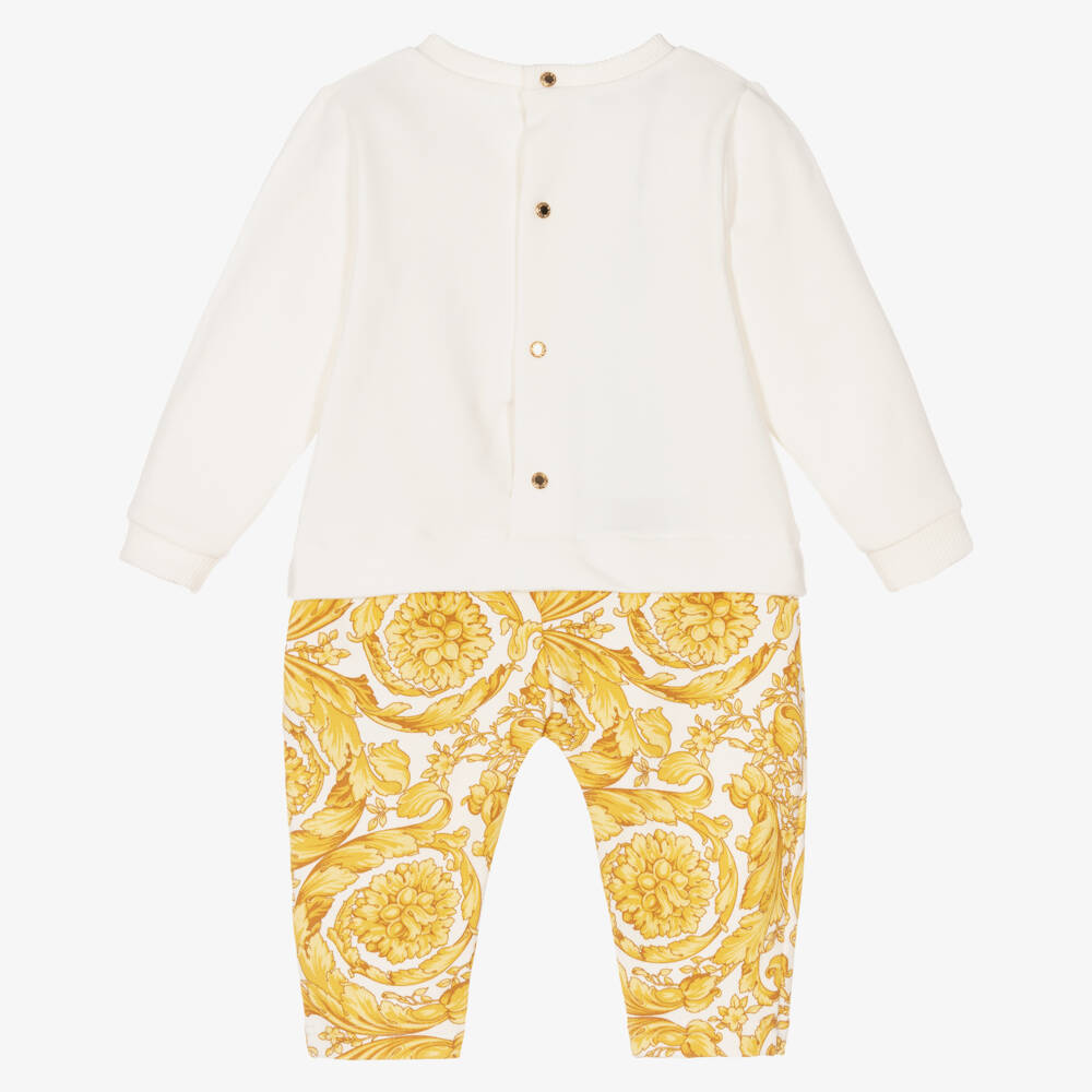Versace-Ivory & Gold Barocco Romper | Childrensalon Outlet