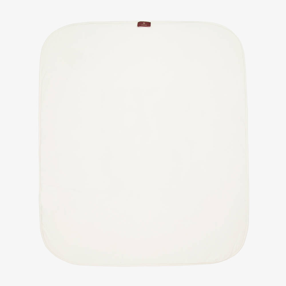 AIGNER-Ivory & Gold Pima Cotton Padded Blanket (90cm) | Childrensalon Outlet