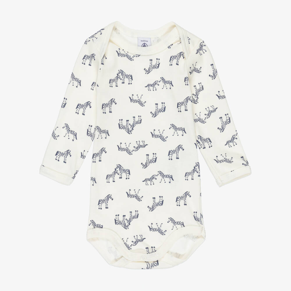 Petit Bateau-Ivory & Green Cotton Baby Bodyvests (5 Pack) | Childrensalon Outlet