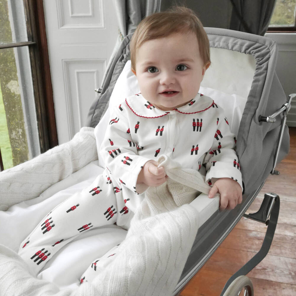 Rachel Riley-Ivory Grenadier Guard Cotton Babygrow | Childrensalon Outlet