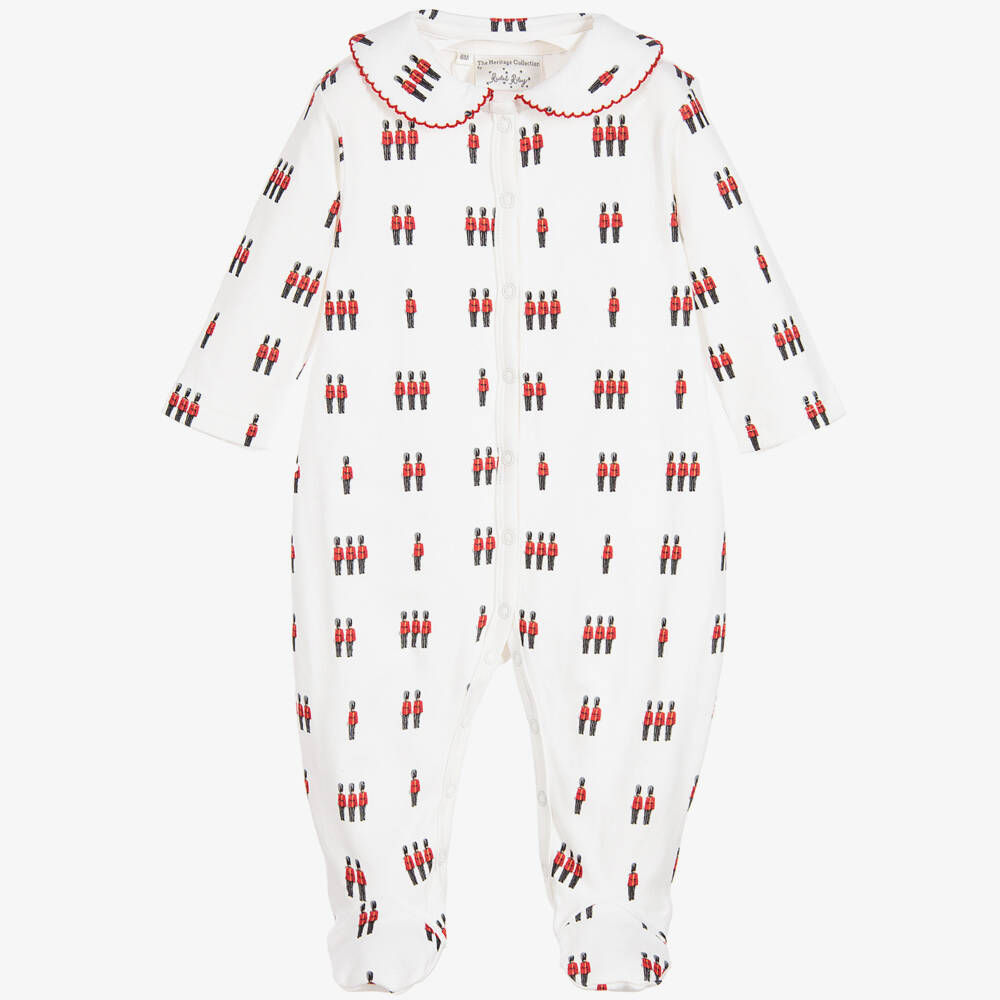 Rachel Riley-Ivory Grenadier Guard Cotton Babygrow | Childrensalon Outlet