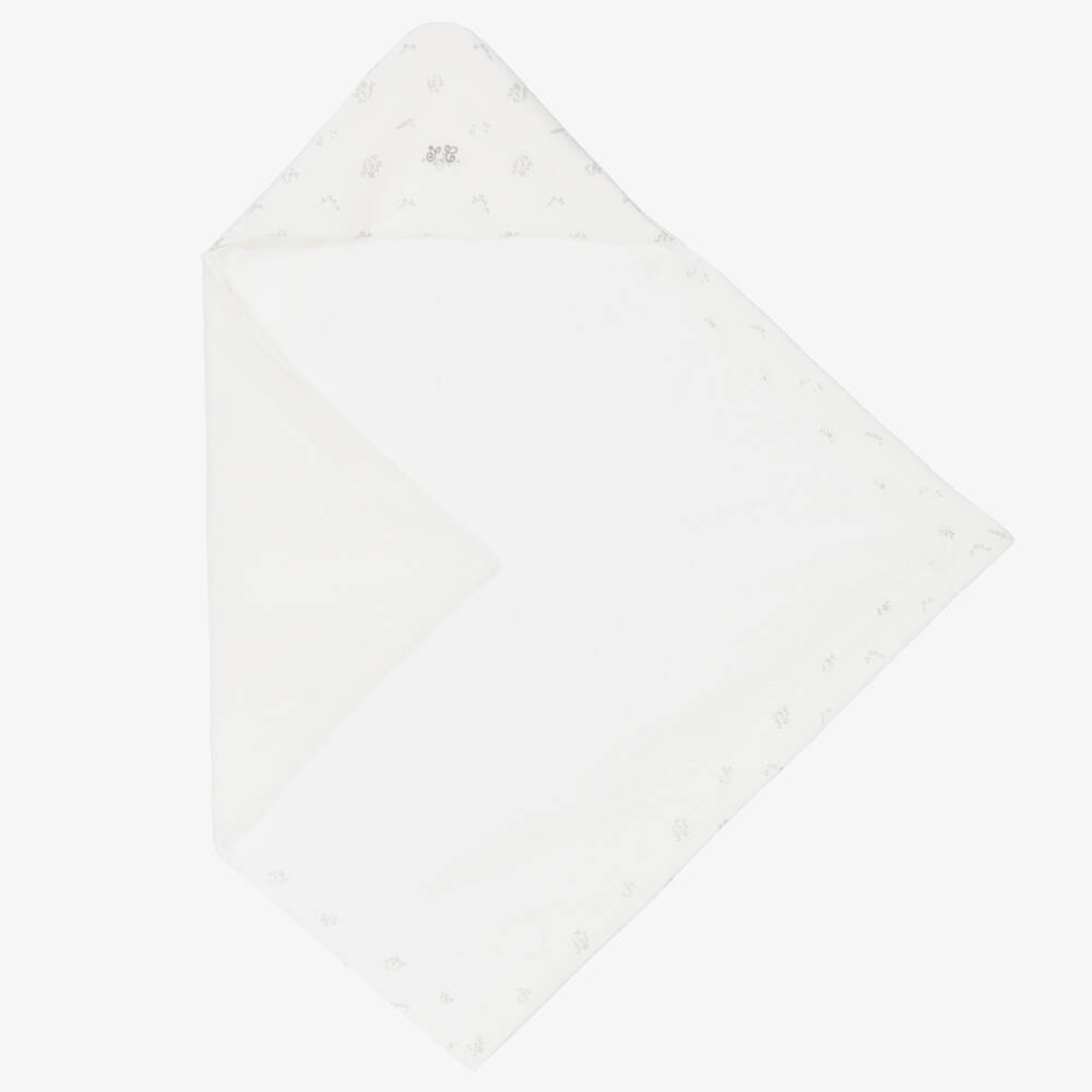 Tartine et Chocolat-Ivory Hooded Cotton Towel (89cm) | Childrensalon Outlet