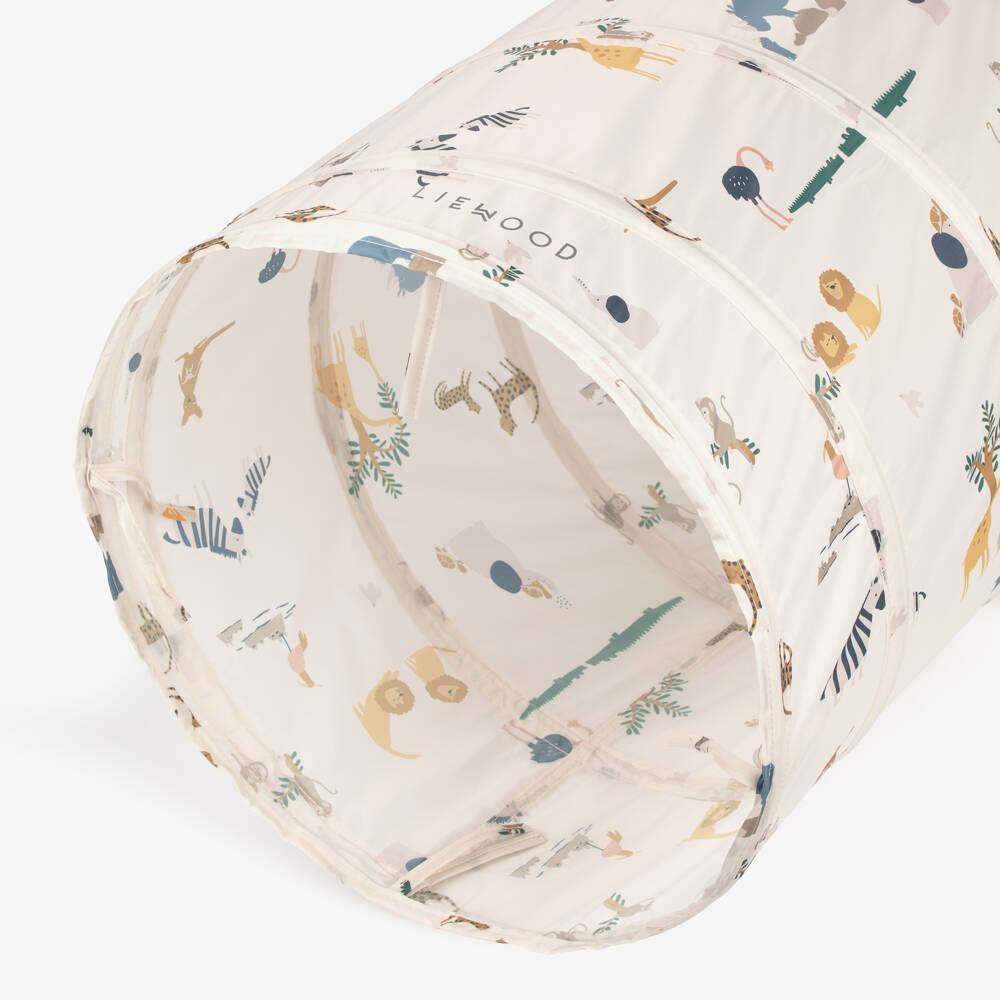 Liewood-Ivory Jungle Animal Pop-Up Playtime Tunnel (120cm) | Childrensalon Outlet