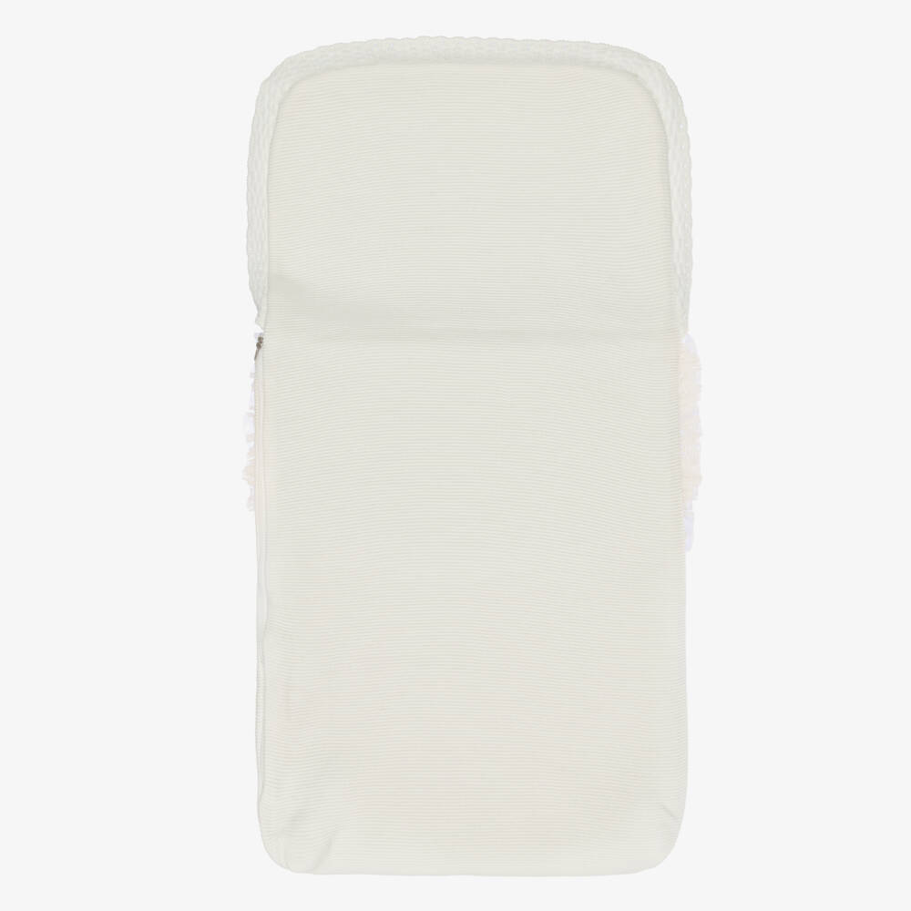 Artesanía Granlei-Ivory Knitted Baby Nest with Lace Trim (70cm) | Childrensalon Outlet