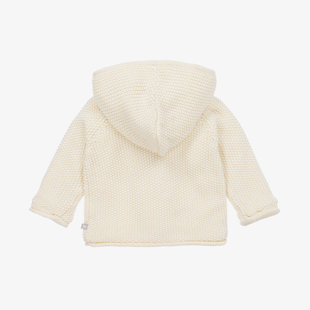 The Little Tailor-Ivory Knitted Cotton Pram Coat | Childrensalon Outlet