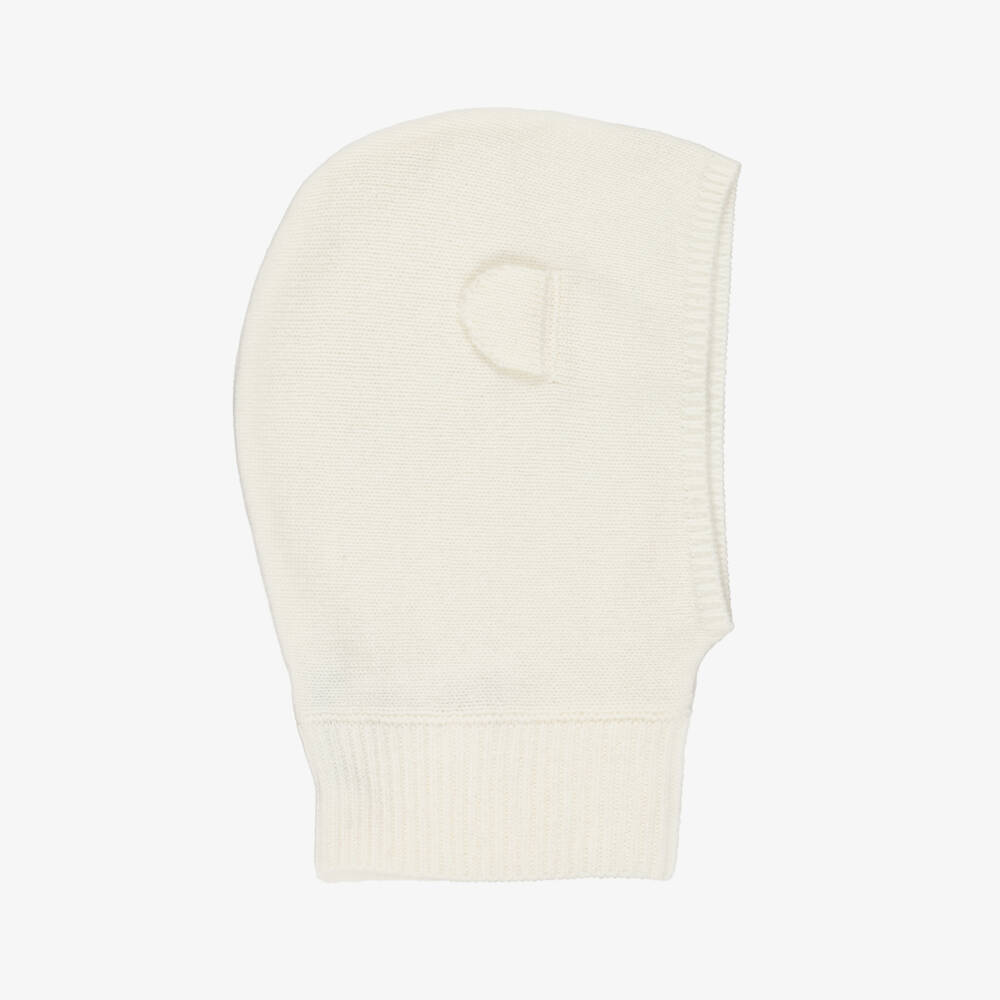 Tartine et Chocolat-Ivory Knitted Pure Cashmere Balaclava | Childrensalon Outlet