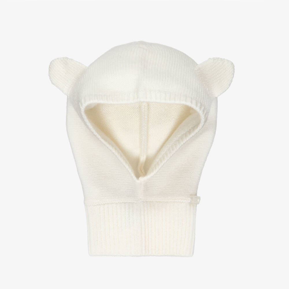 Tartine et Chocolat-Ivory Knitted Pure Cashmere Balaclava | Childrensalon Outlet