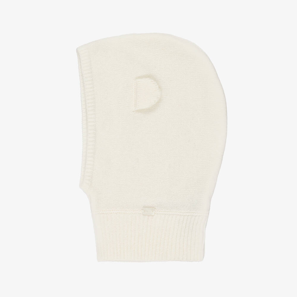 Tartine et Chocolat-Ivory Knitted Pure Cashmere Balaclava | Childrensalon Outlet