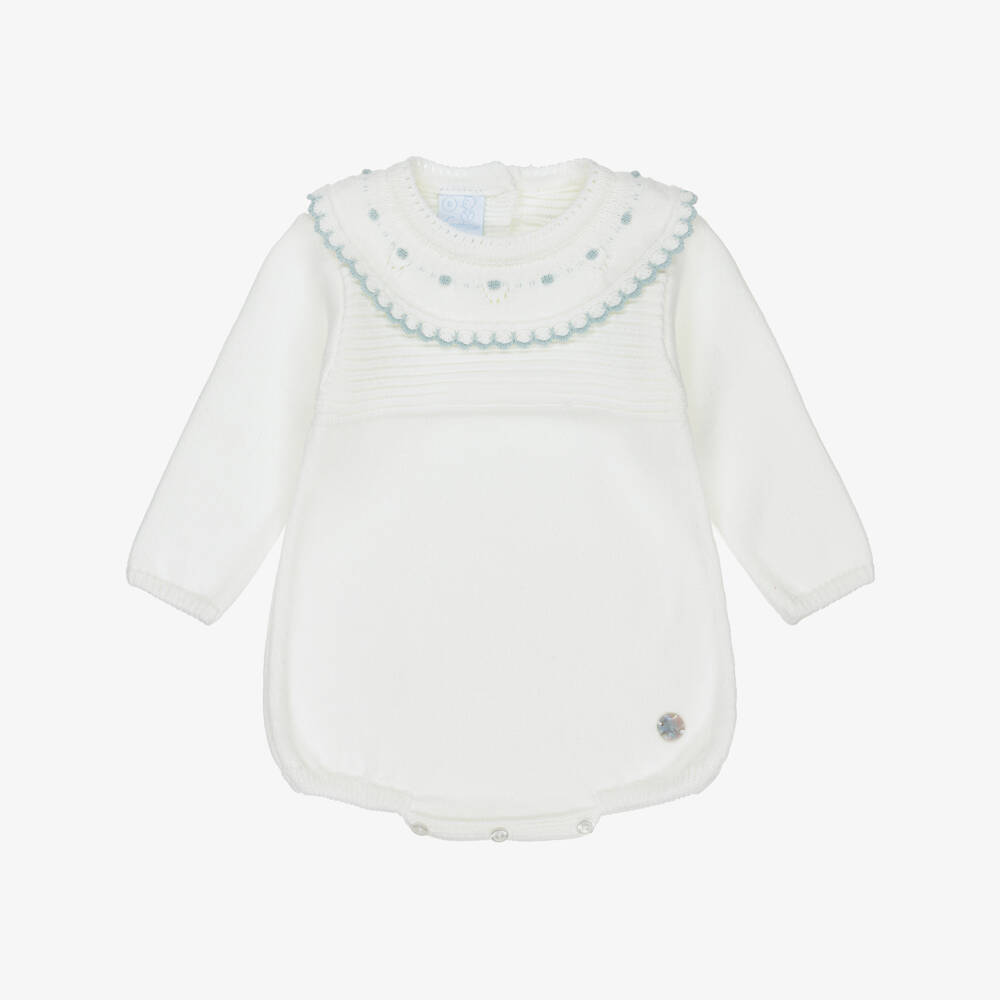 Artesanía Granlei-Ivory Knitted Shortie with Collar | Childrensalon Outlet