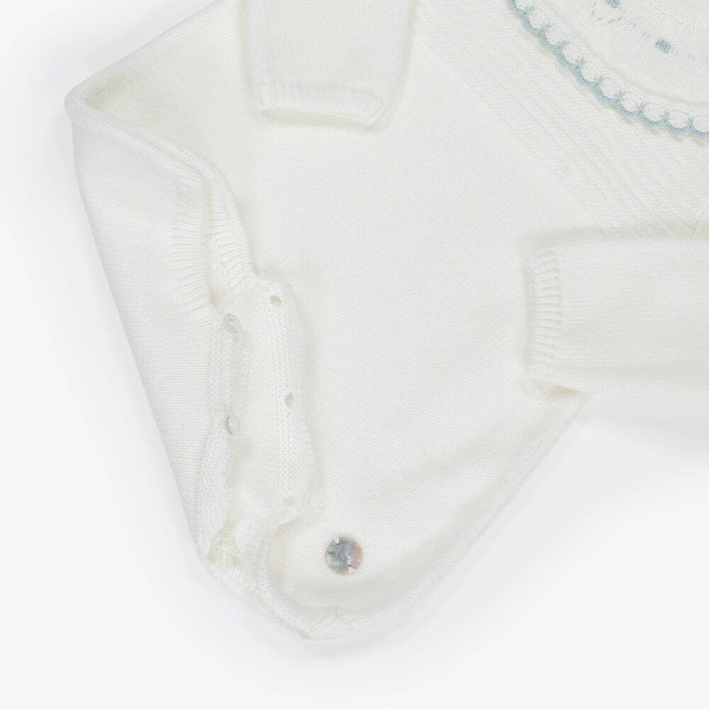 Artesanía Granlei-Ivory Knitted Shortie with Collar | Childrensalon Outlet