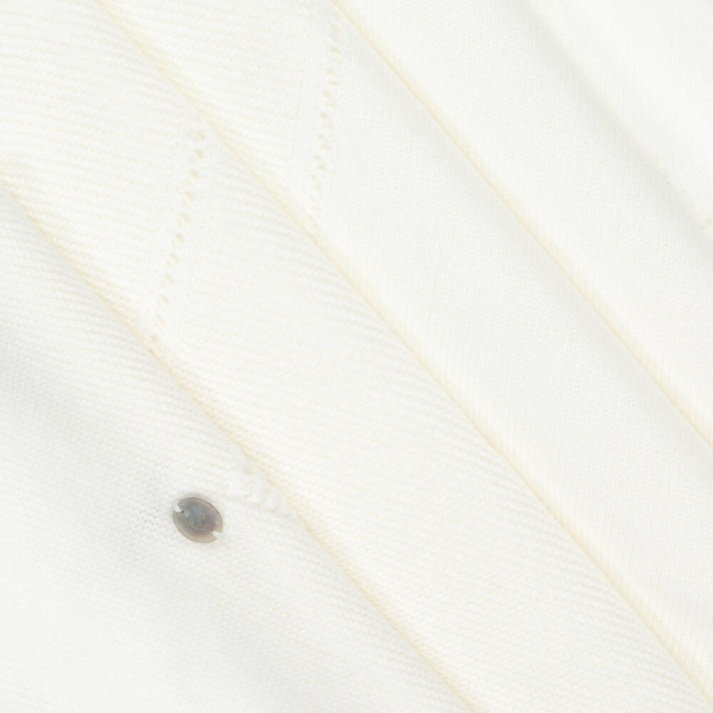 Artesanía Granlei-Ivory Openwork Knitted Baby Blanket (106cm) | Childrensalon Outlet