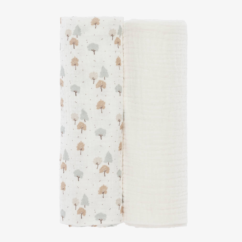 Jamiks-طقم موسلين عضوي بنقشة شجرة العاج | Childrensalon Outlet