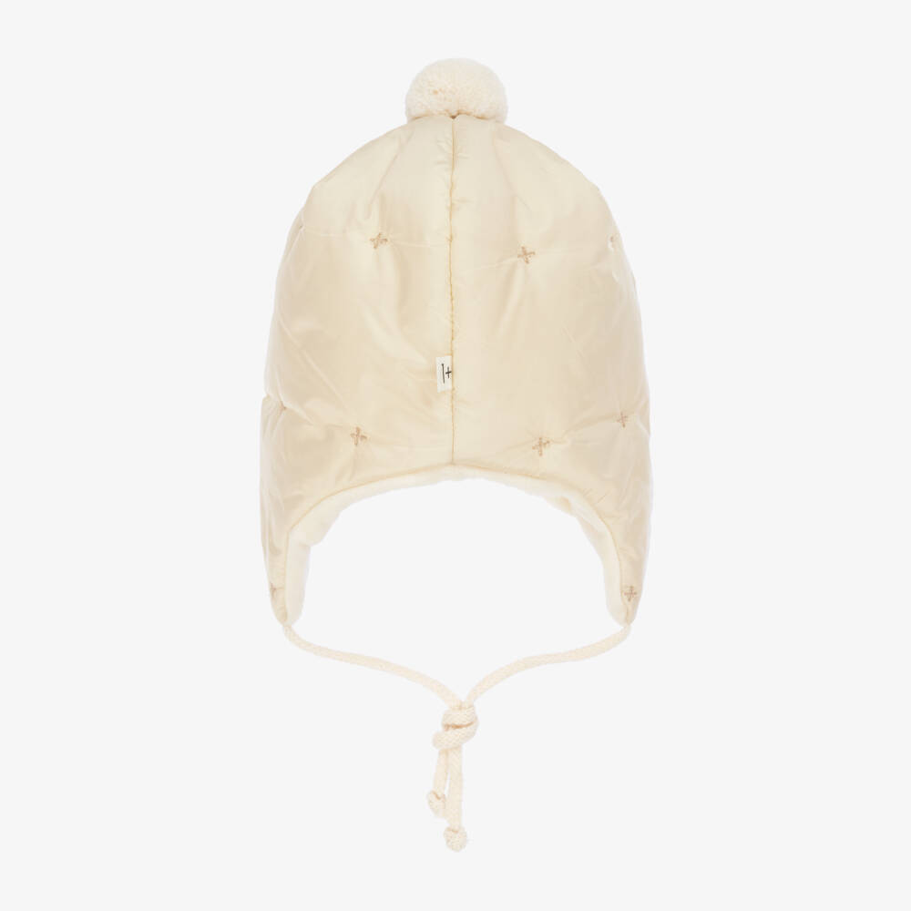 1 + in the family-Ivory Padded Baby Hat with Polar Fleece Lining | Childrensalon Outlet