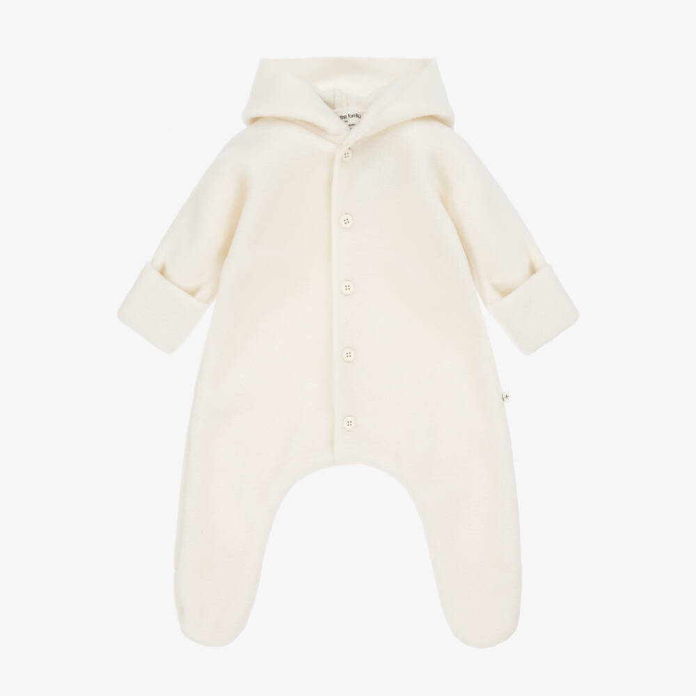 1 + in the family-Ivory Polar Fleece Pramsuit | Childrensalon Outlet