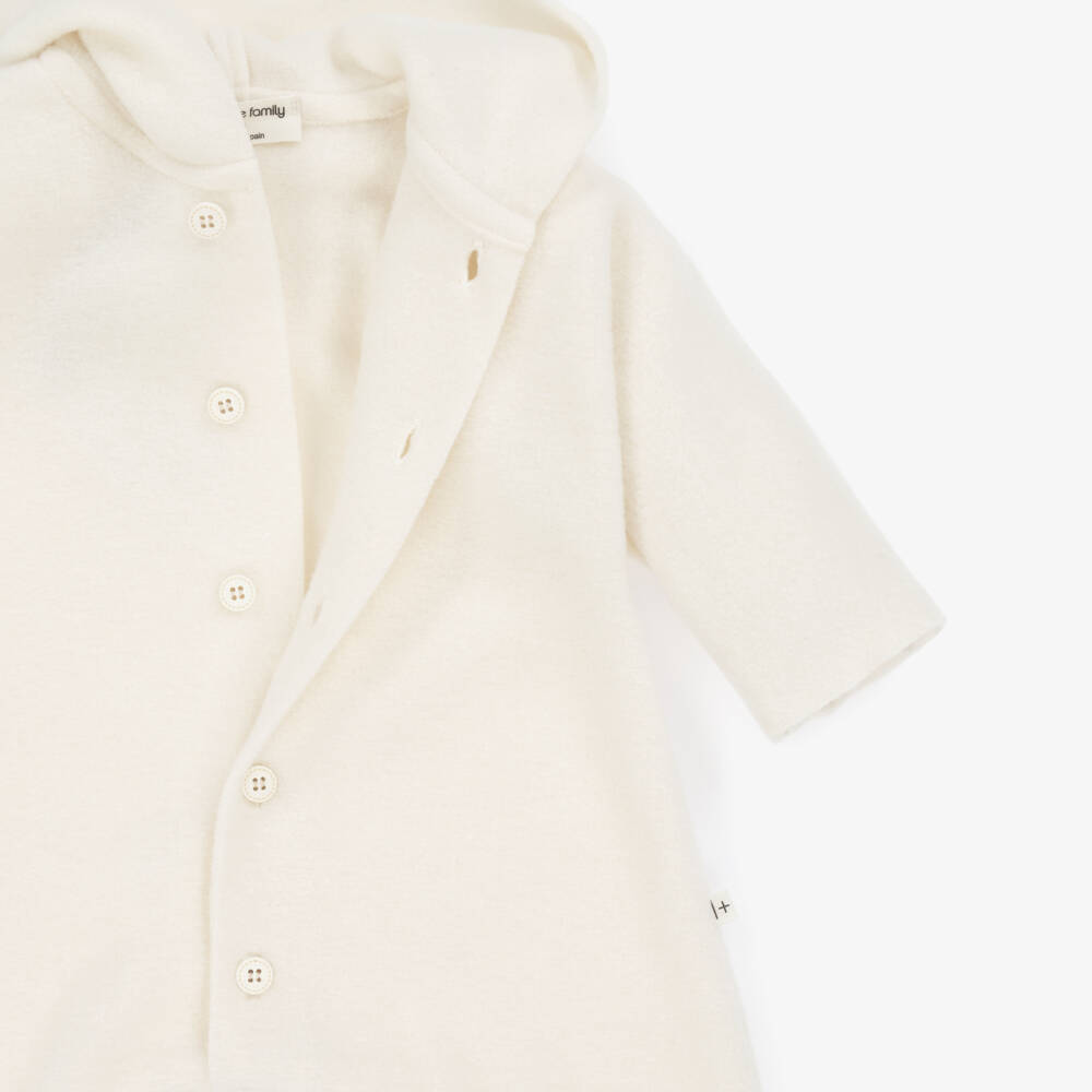 1 + in the family-Ivory Polar Fleece Pramsuit | Childrensalon Outlet