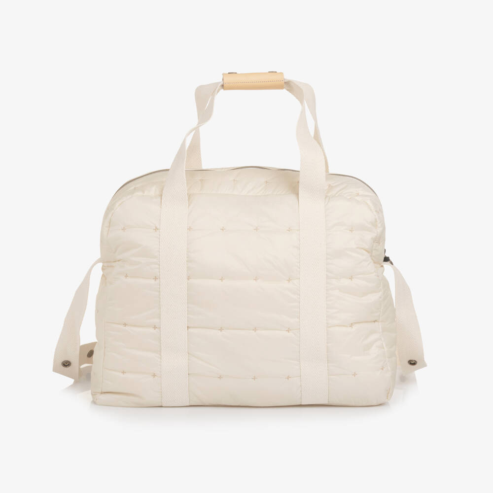 1 + in the family-Ivory Quilted Changing Bag with Sherpa Pocket (44cm) | Childrensalon Outlet