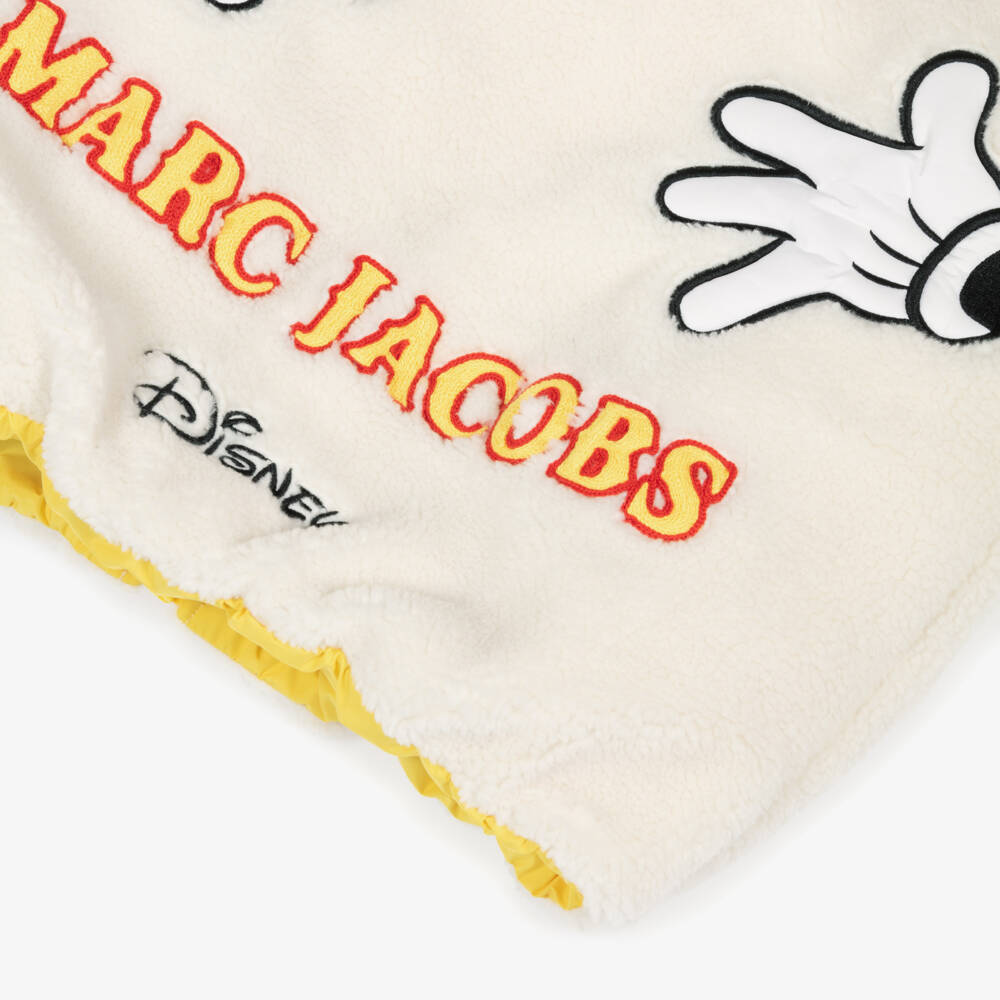 MARC JACOBS-Ivory Teddy Fleece Jacket with Embroidered Mickey Mouse | Childrensalon Outlet
