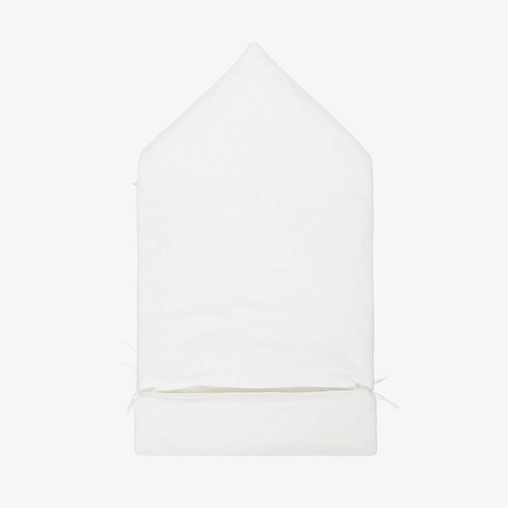 Pureté Du... Bébé-Ivory Velour Baby Nest with Embroidered Detail (90cm) | Childrensalon Outlet