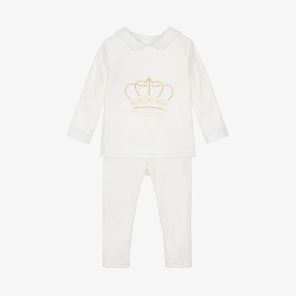 Sofija-Кремовый велюровый комплект для малышей | Childrensalon Outlet