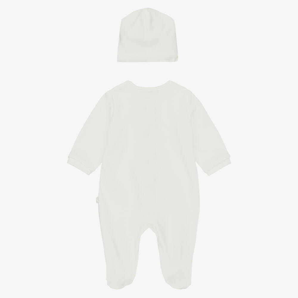Pureté Du... Bébé-Ivory Velour Babysuit, Hat & Blanket Set | Childrensalon Outlet