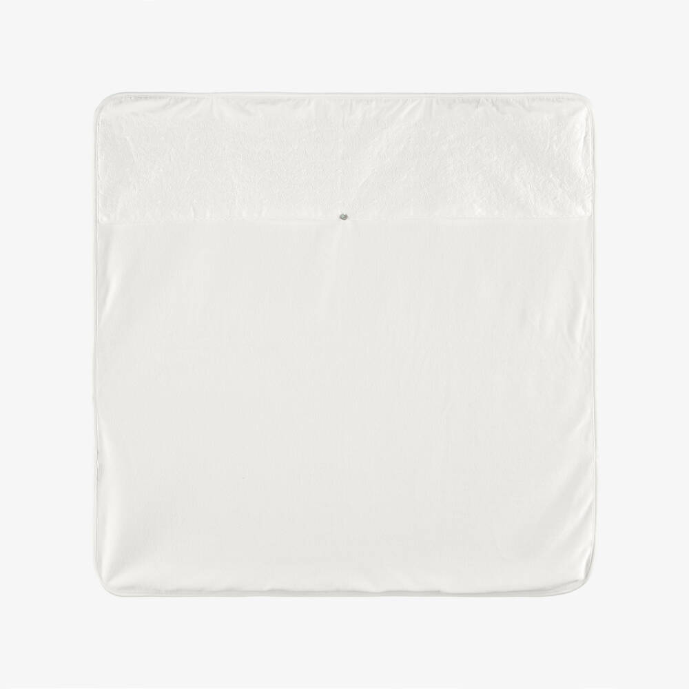 Pureté Du... Bébé-Ivory Velour & Jersey Baby Blanket (75cm) | Childrensalon Outlet