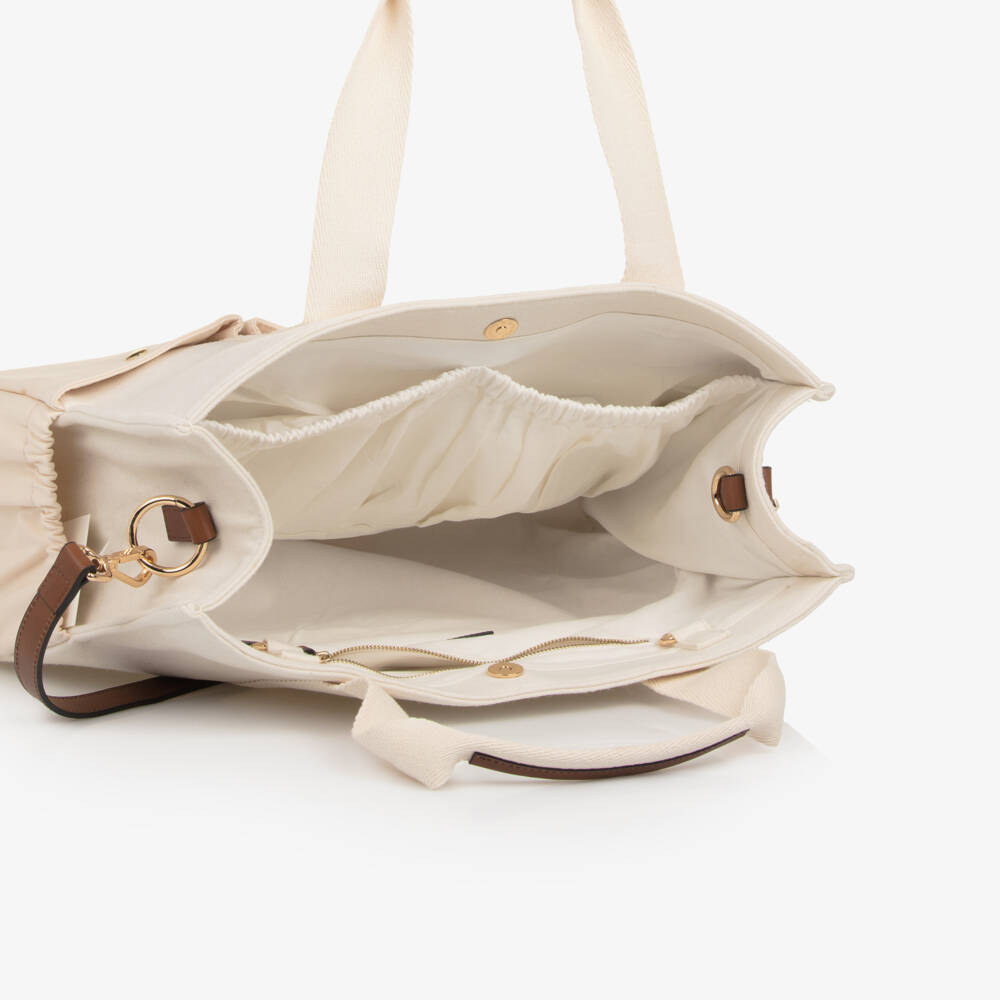 Chloé-Ivory Wool Changing Bag with Pouch & Mat (41cm) | Childrensalon Outlet