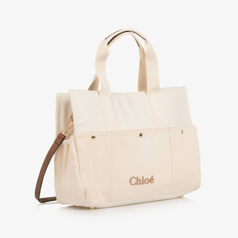Chloé-Ivory Wool Changing Bag with Pouch & Mat (41cm) | Childrensalon Outlet