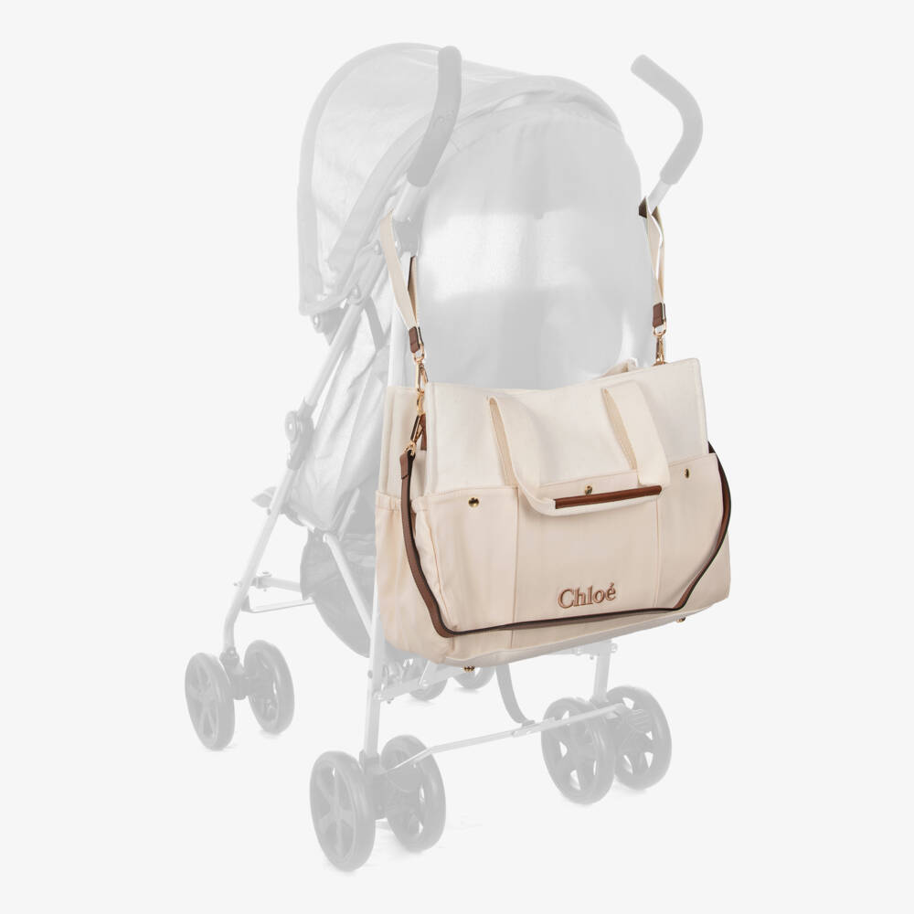 Chloé-Ivory Wool Changing Bag with Pouch & Mat (41cm) | Childrensalon Outlet