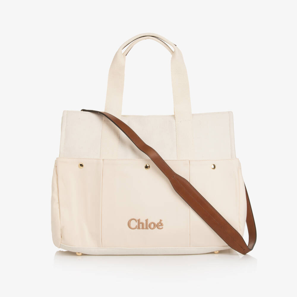 Chloé-Ivory Wool Changing Bag with Pouch & Mat (41cm) | Childrensalon Outlet