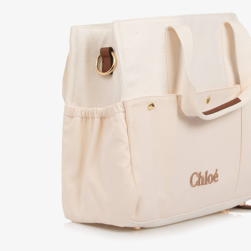 Chloé-Ivory Wool Changing Bag with Pouch & Mat (41cm) | Childrensalon Outlet