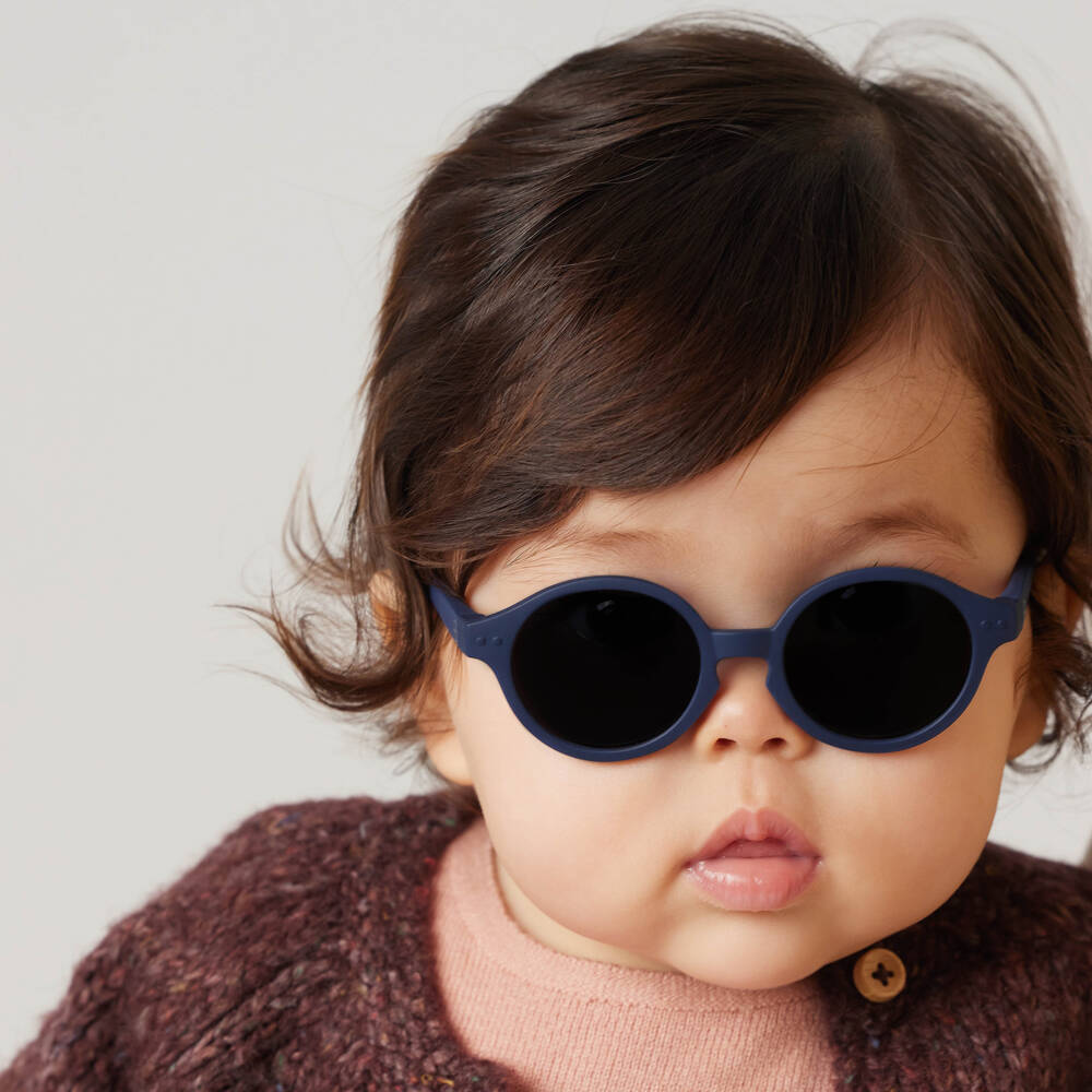 IZIPIZI-Round Navy Blue UV Protective Sunglasses | Childrensalon Outlet