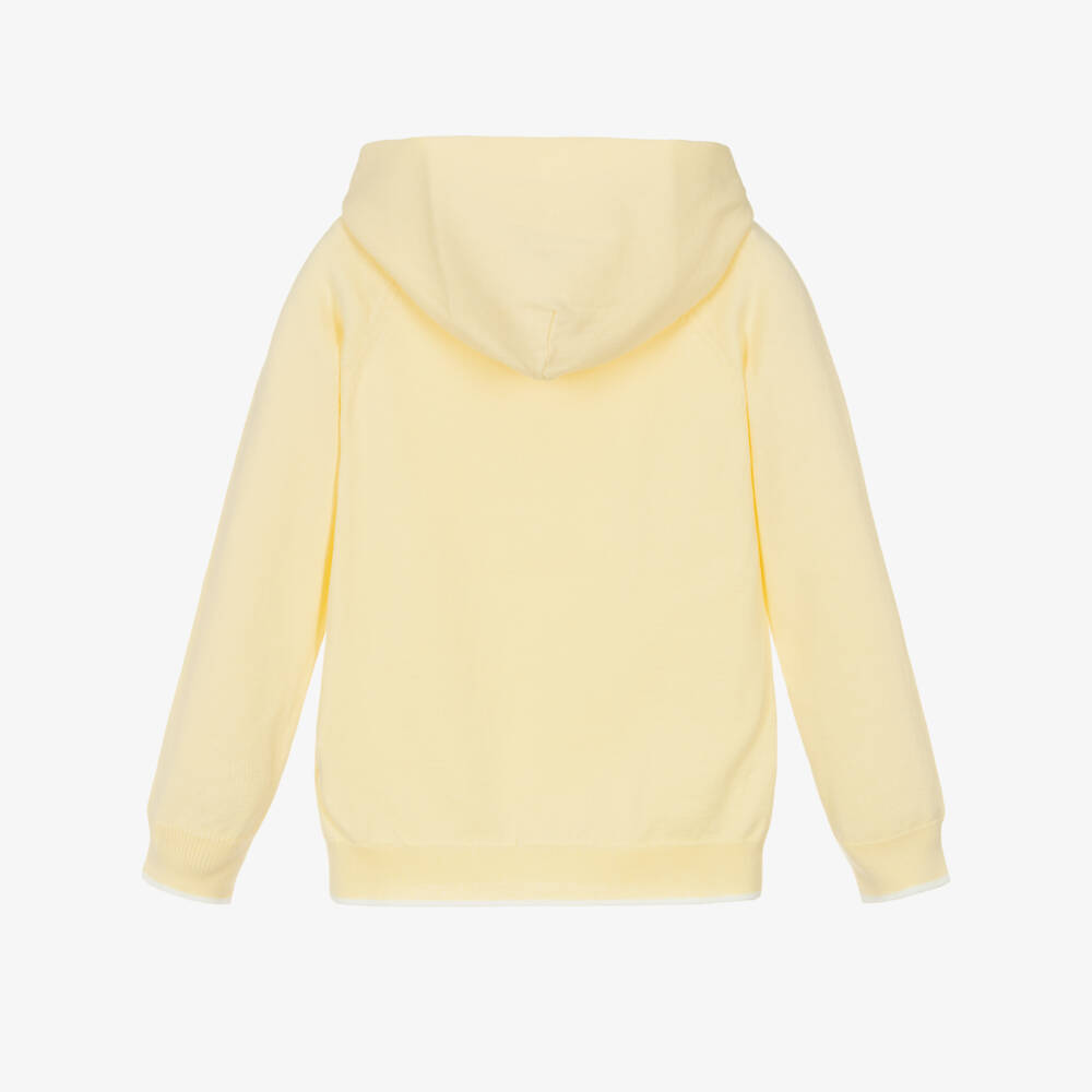 J&Josh-Boys Butter Yellow Cotton Knit Hoodie | Childrensalon Outlet